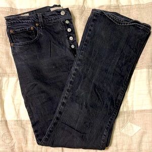 Levi’s ribcage bootcut black jeans, size 32